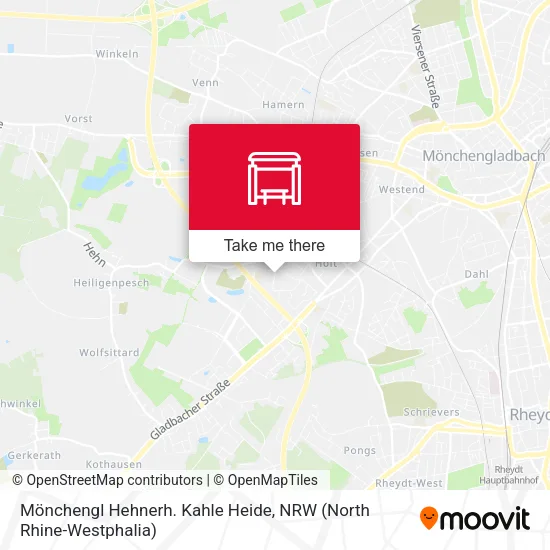 Карта Mönchengl Hehnerh. Kahle Heide