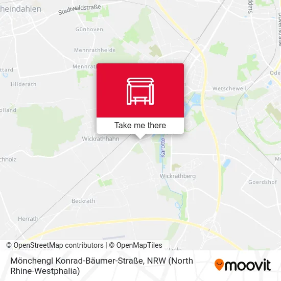 Карта Mönchengl Konrad-Bäumer-Straße