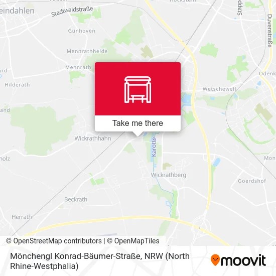 Карта Mönchengl Konrad-Bäumer-Straße