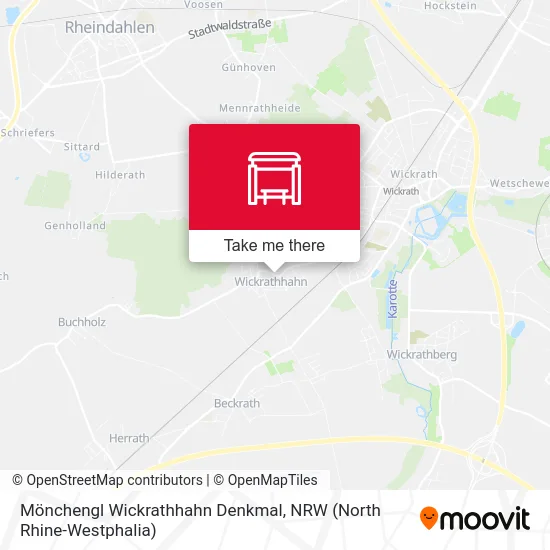 Карта Mönchengl Wickrathhahn Denkmal