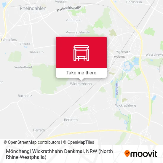 Карта Mönchengl Wickrathhahn Denkmal