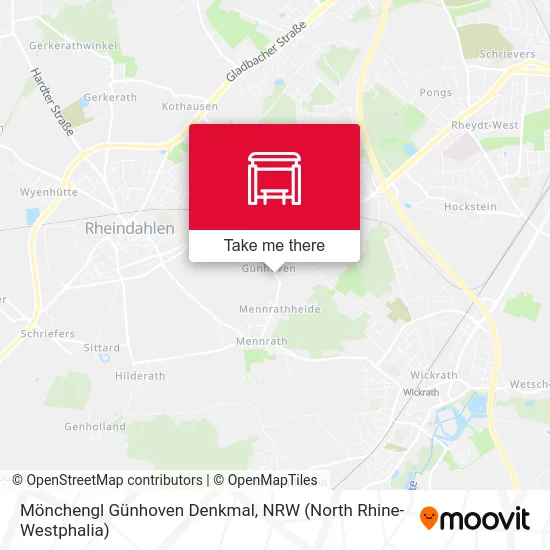 Карта Mönchengl Günhoven Denkmal