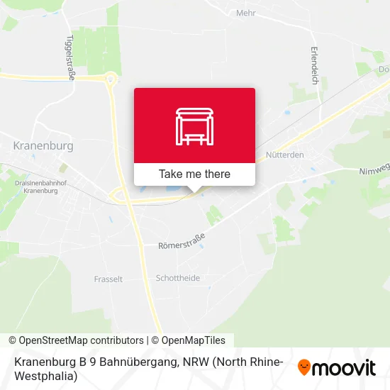 Карта Kranenburg B 9 Bahnübergang
