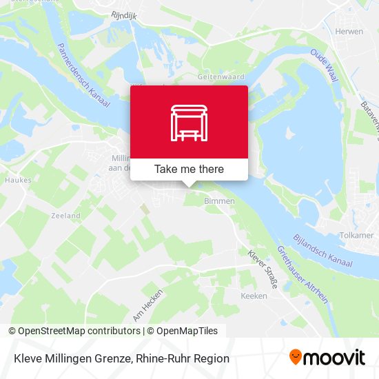 Kleve Millingen Grenze map