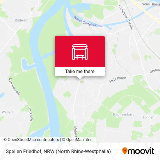 Spellen Friedhof map