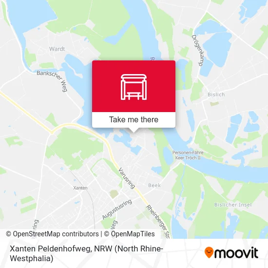 Xanten Peldenhofweg map
