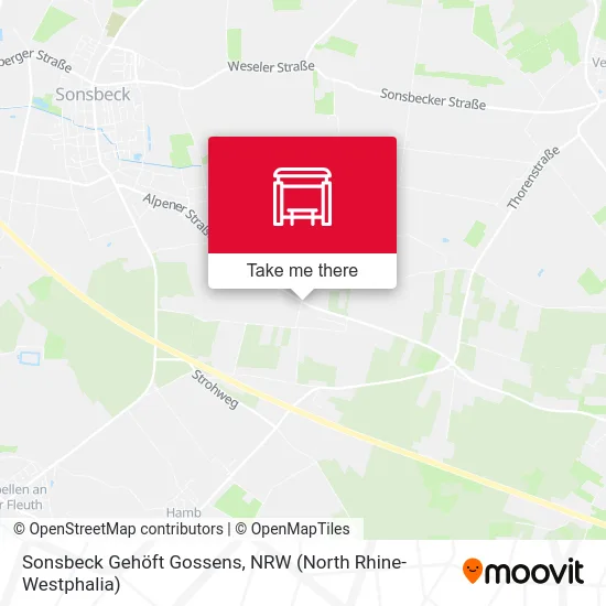 Sonsbeck Gehöft Gossens map
