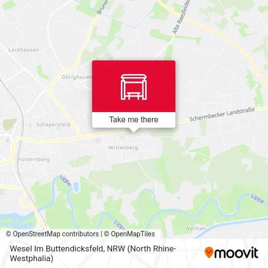 Карта Wesel Im Buttendicksfeld