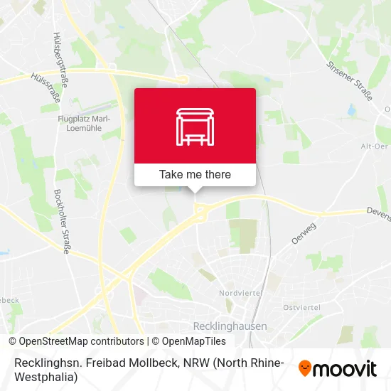 Карта Recklinghsn. Freibad Mollbeck