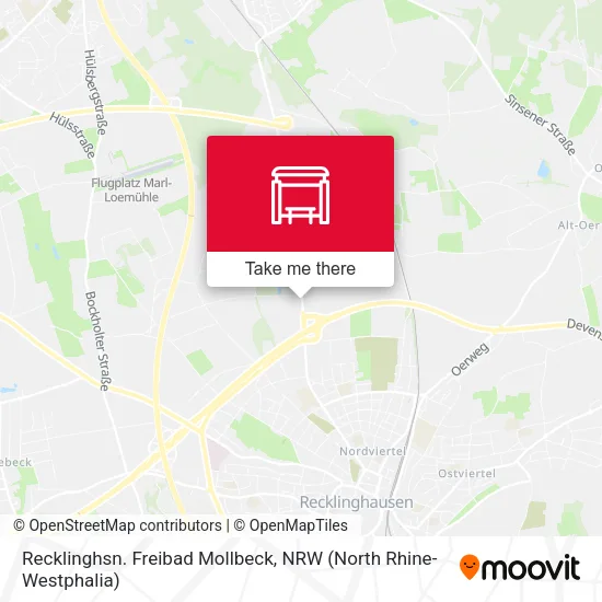 Карта Recklinghsn. Freibad Mollbeck