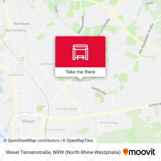 Wesel Tannenstraße map