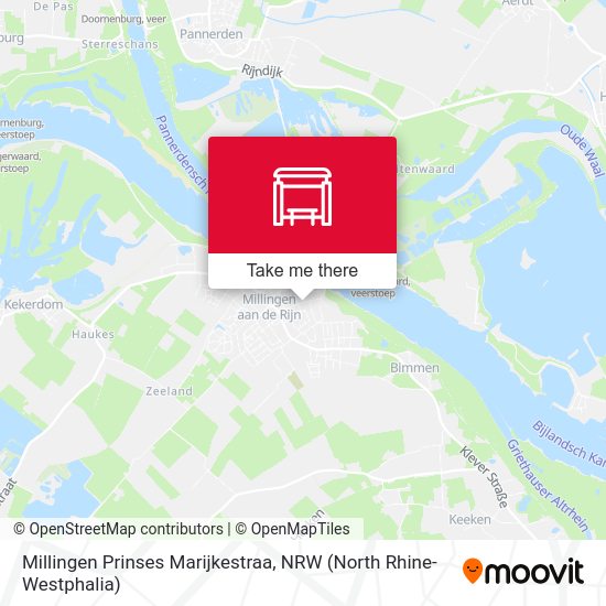 Millingen Prinses Marijkestraa map