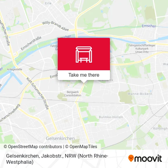 Карта Gelsenkirchen, Jakobstr.