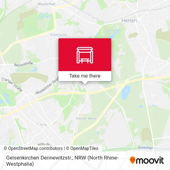 Карта Gelsenkirchen Dennewitzstr.
