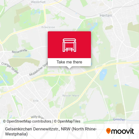 Карта Gelsenkirchen Dennewitzstr.