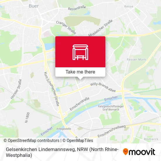 Карта Gelsenkirchen Lindemannsweg