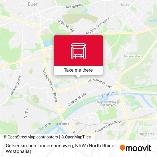 Карта Gelsenkirchen Lindemannsweg