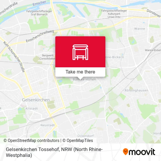 Gelsenkirchen Tossehof map