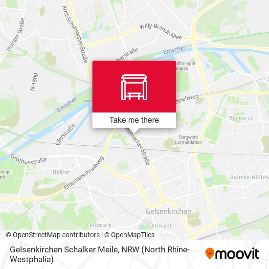 Карта Gelsenkirchen Schalker Meile