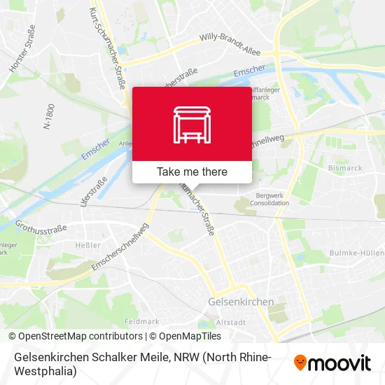 Карта Gelsenkirchen Schalker Meile