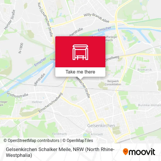 Карта Gelsenkirchen Schalker Meile