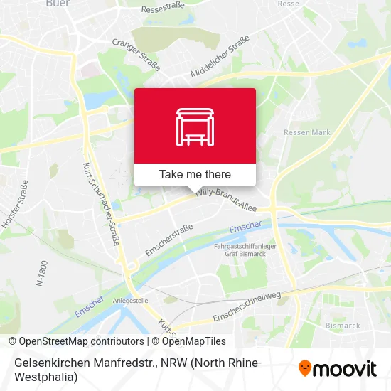 Карта Gelsenkirchen Manfredstr.