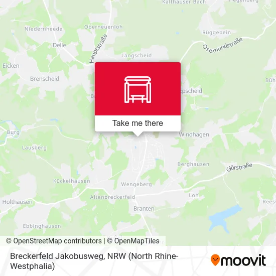 Breckerfeld Jakobusweg map