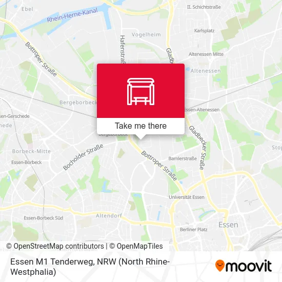 Essen M1 Tenderweg map