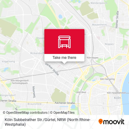 Карта Köln Subbelrather Str./Gürtel