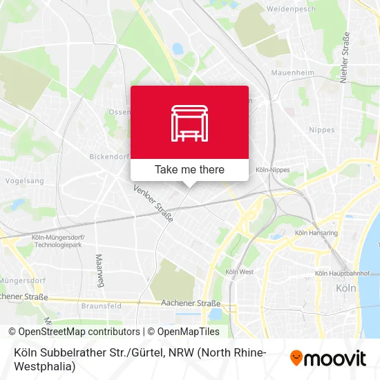 Карта Köln Subbelrather Str./Gürtel