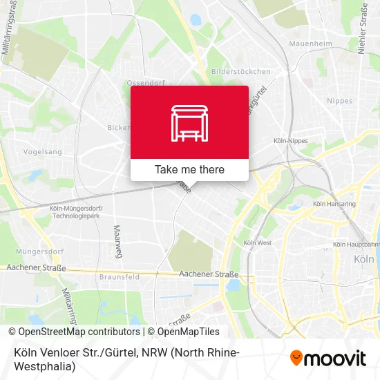 Карта Köln Venloer Str./Gürtel