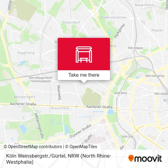 Карта Köln Weinsbergstr./Gürtel