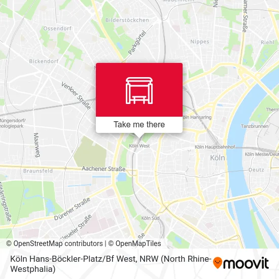 Карта Köln Hans-Böckler-Platz / Bf West