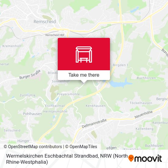 Карта Wermelskirchen Eschbachtal Strandbad
