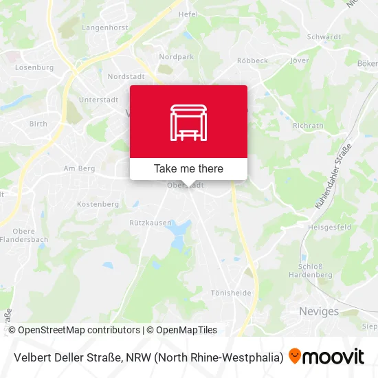 Карта Velbert Deller Straße