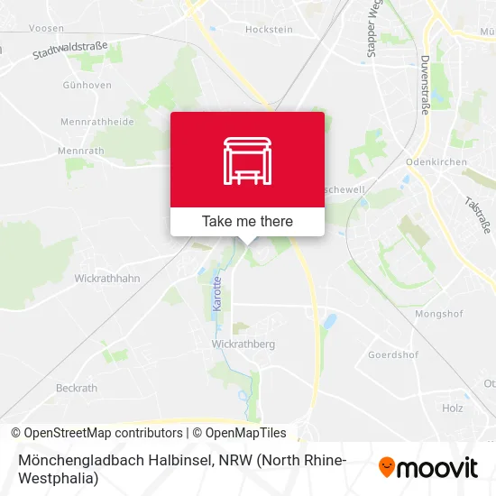 Карта Mönchengladbach Halbinsel