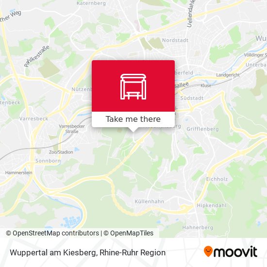 Wuppertal am Kiesberg map