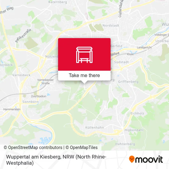 Wuppertal am Kiesberg map