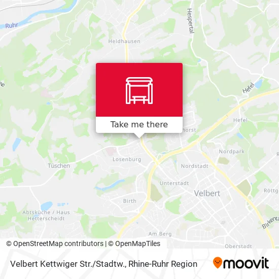 Карта Velbert Kettwiger Str./Stadtw.