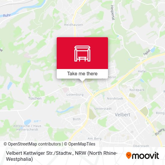 Карта Velbert Kettwiger Str./Stadtw.