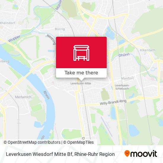 Leverkusen Wiesdorf Mitte Bf map