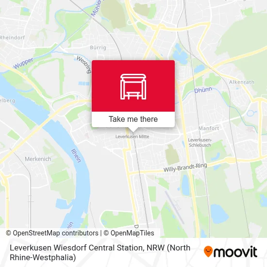 Leverkusen Wiesdorf Mitte Bf map
