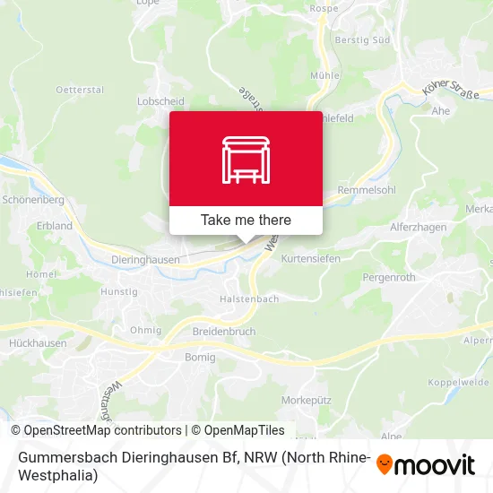 Gummersbach Dieringhausen Bf map