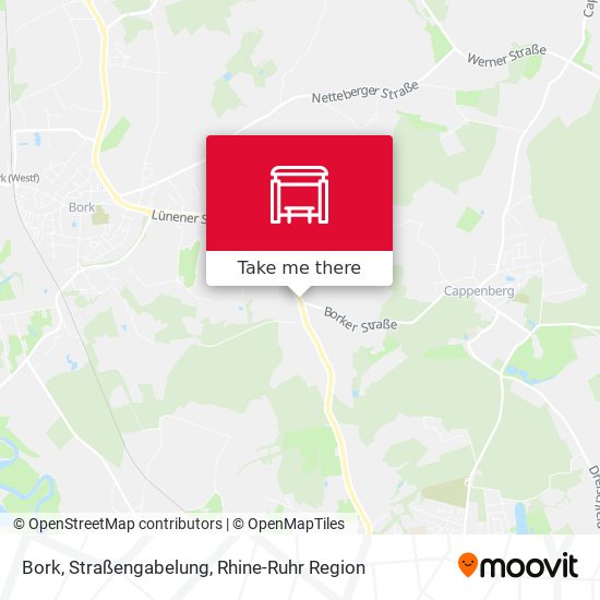 Bork, Straßengabelung map