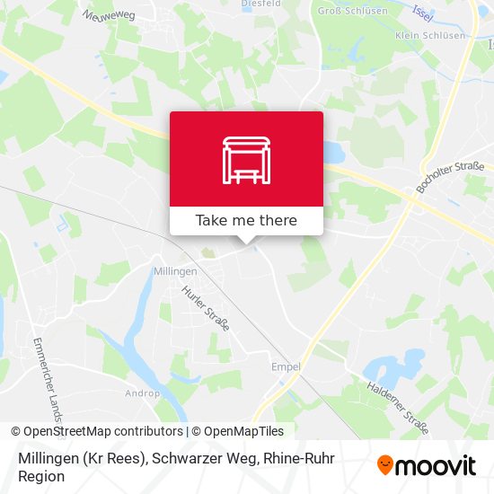 Millingen (Kr Rees), Schwarzer Weg map
