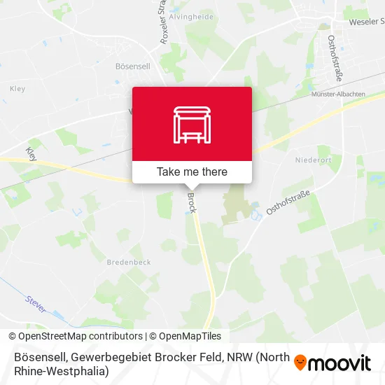 Карта Bösensell, Gewerbegebiet Brocker Feld