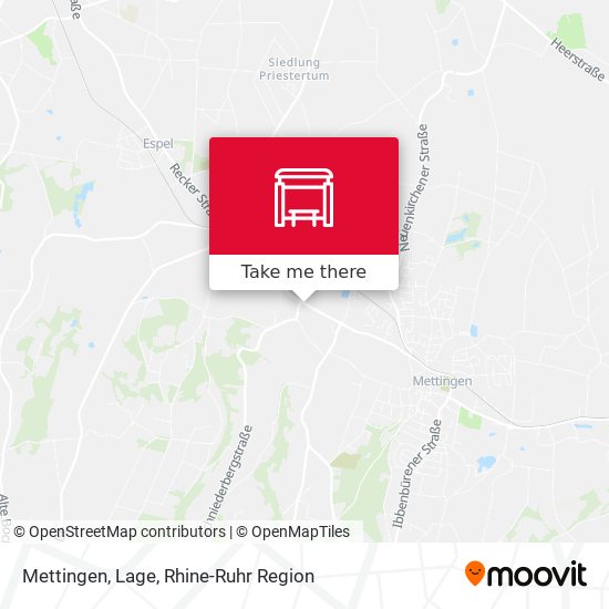Карта Mettingen, Lage
