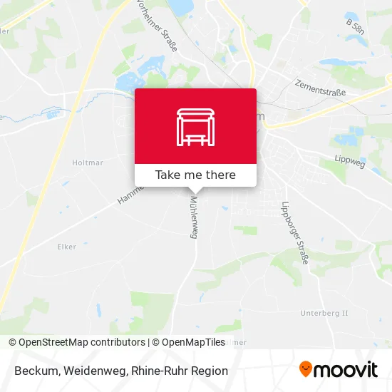 Карта Beckum, Weidenweg