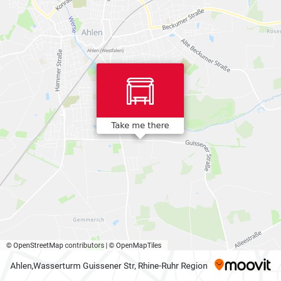 Ahlen,Wasserturm Guissener Str map