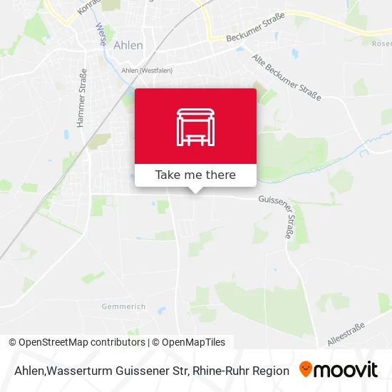 Ahlen,Wasserturm Guissener Str map